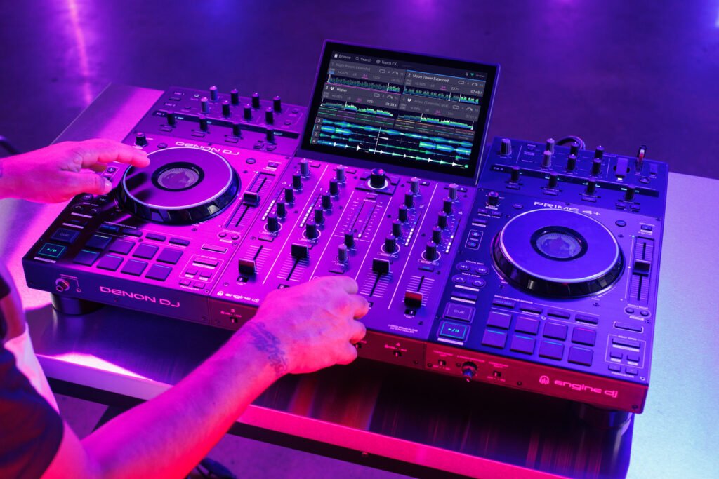 Denon DJ Prime 4+ Standalone 4-Deck DJ Controller Kit with