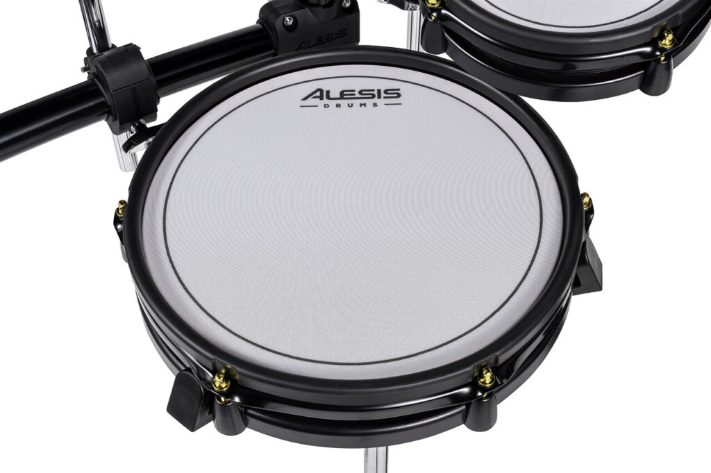 Close view of a pad that is included in Alesis Crimson III electronic drum kit.